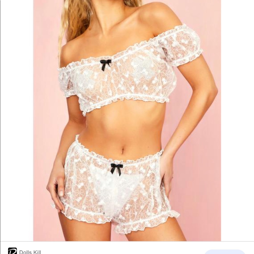 Boudoir chiffon set 💖🤍🖤